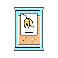 portion bag oatmeal color icon vector illustration