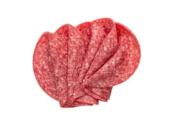 Salami isolated on white background.