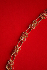 Silver Gold Chain pendant Weaving Macro Fragments Element isolated on white