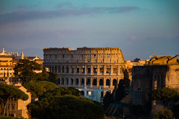Fototapeta na wymiar Buildings and attractions in Rome, Italy
