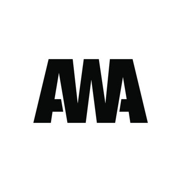 AWA company name initial letters monogram. AWA brabnd name icon.