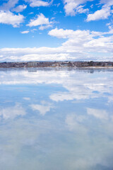 Obraz premium View of frozen Saint John river in winter