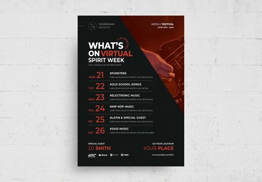 What Is on Event Schedule Flyer Poster