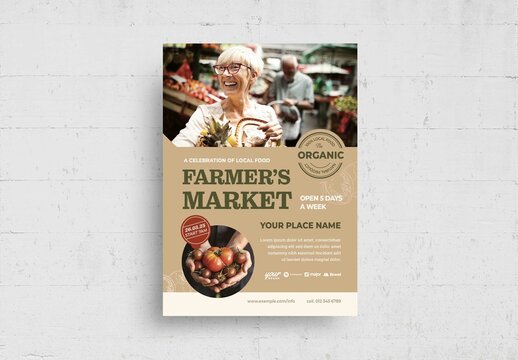 Modern Farmers Market Flyer Poster Layout