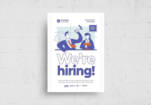 Modern We Are Hiring Flyer Layout