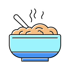 delicious boiled oatmeal color icon vector illustration
