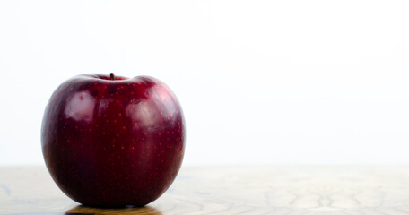 Apple, red, juicy. Apples on the table. Fruit
