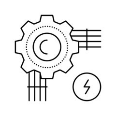 electrical wire line icon vector black illustration