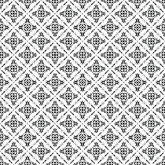 Black and white seamless pattern texture. Greyscale ornamental graphic design. Mosaic ornaments. Pattern template. Vector illustration. EPS10.