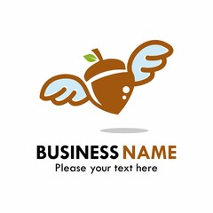 Nut wings logo template illustration