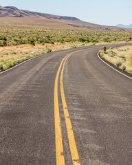 Roadway through the extreme rural American country