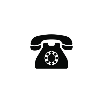 simple home phone icon vector old style round button