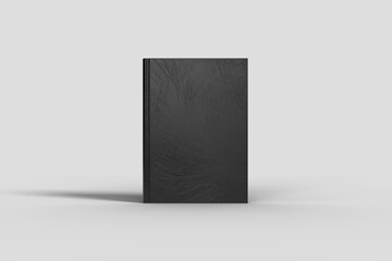 Black Hardcover Book Mockup Standing On The Floor - obrazy, fototapety, plakaty