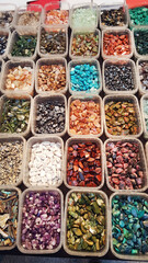 Mineral Stones Collections. Colorful Stones Background 