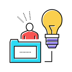 human business idea color icon vector illustration