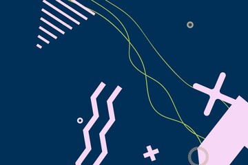 Colorful simple abstract elements and dynamic shapes. Compositions of colored spots and bars. Background for design and creative ideas.