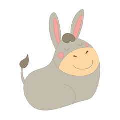Obraz premium Isolated donkey icon Domestic animal Nativity character Vector