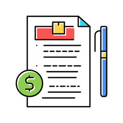 delivery contract sign color icon vector illustration