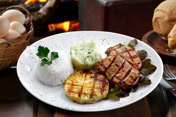 meat rice vegetables potato