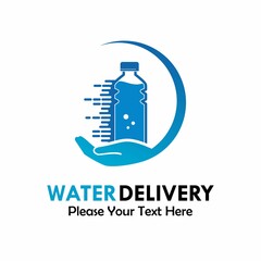delivery water or fast water logo template illustration