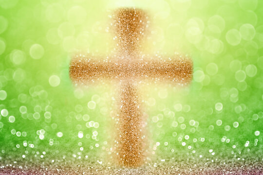 Christian cross or religious Easter background. Jesus Christ Crucifixion and Resurrection