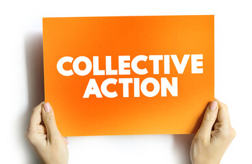 Collective action text quote on card, concept background