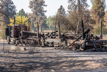 Aftermath of the Two-Four-Two fire that burned parts of Chiloquin, Oregon