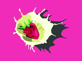 Abstract Strawberry Splash
