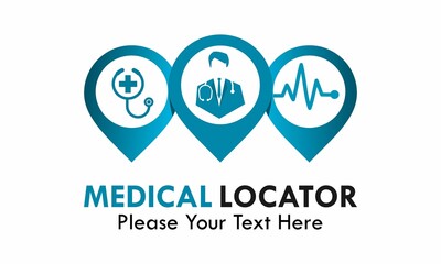 Medical locator logo template illustration