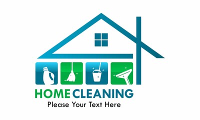 Home cleaning logo template illustration