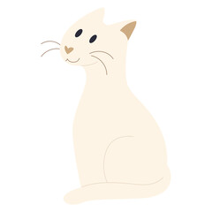 Isolated happy cute cat Domestic animal Vector