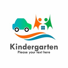 Kindergarten design logo template illustration