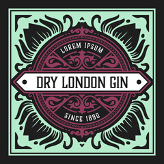 Obraz premium Whiskey label with old frames