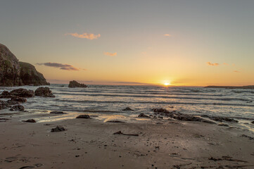 Fototapeta na wymiar Copper Coast, landskape, cliffs, sunsets, Beach In Waterford, ireland,
