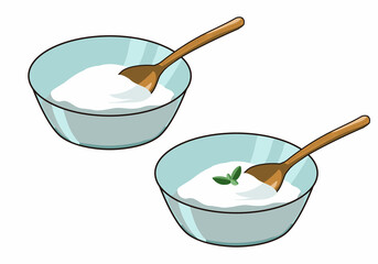 ヨーグルト　木のスプーン