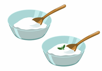 ヨーグルト　木のスプーン　線無し