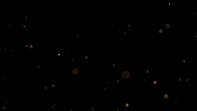 Real dust particles floating in the air. Organic warm dust particles Macro Slow Motion Recording RED camera. Use Blending Mode