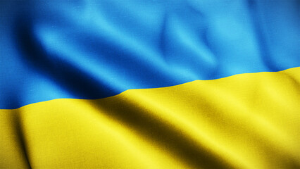 Ukraine flag waving 3d render illustration walllpaper