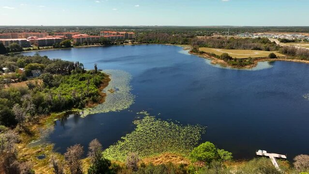 Aerial video Lake Wilson Four corners Florida USA