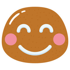 Gingerbread face man cartoon kawaii Christmas season Vector