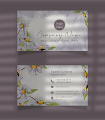 floral watercolor business card