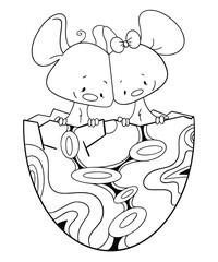Easter  Mouse Coloring Page