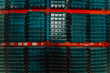 Gold mining storage rock core samples geology drilling industy. Large ore warehouse in modern...