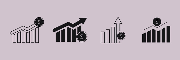 Business graph icons  symbol vector elements for infographic web