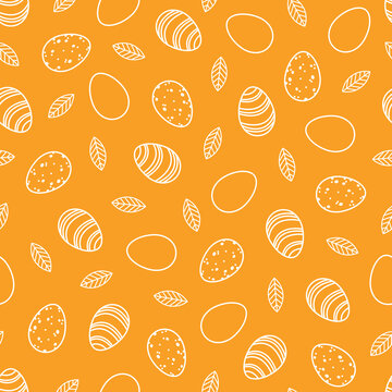 Easter eggs seamless pattern background yellow white