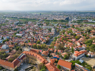 Obraz premium Aerial view of City of Plovdiv, Bulgaria