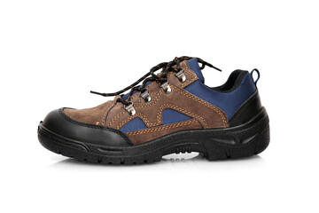 Safety footwear on white background, isolated product.