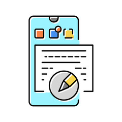 social media copywriting color icon vector illustration