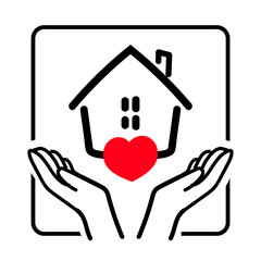 this home is blessed by god open hands heart house square