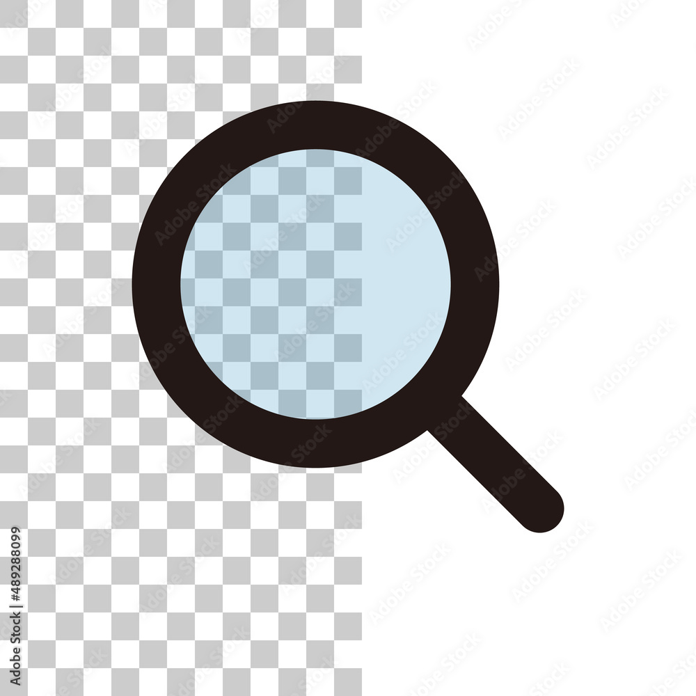 Poster magnifying glass icon isolated on a transparent background. inspection and verification. vectors.